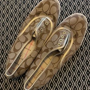 Coach Sneakers with Gold Leather Trim